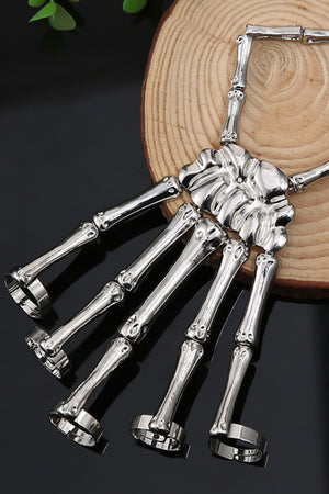 Halloween 2-Pack Skeleton Hand 5-Finger Bracelet and Ring Combo-Mope's Closet