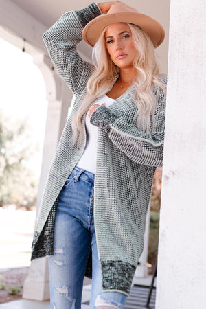 Heathered Open Front Longline Cardigan-Mope's Closet