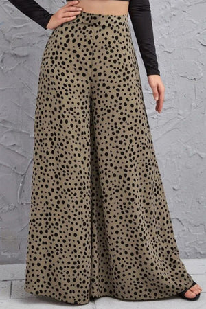 Animal Print High-Rise Culottes-Mope's Closet