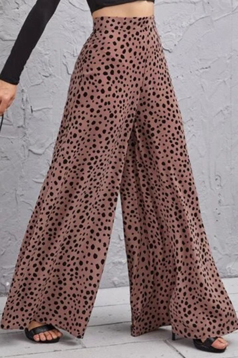 Animal Print High-Rise Culottes-Mope's Closet