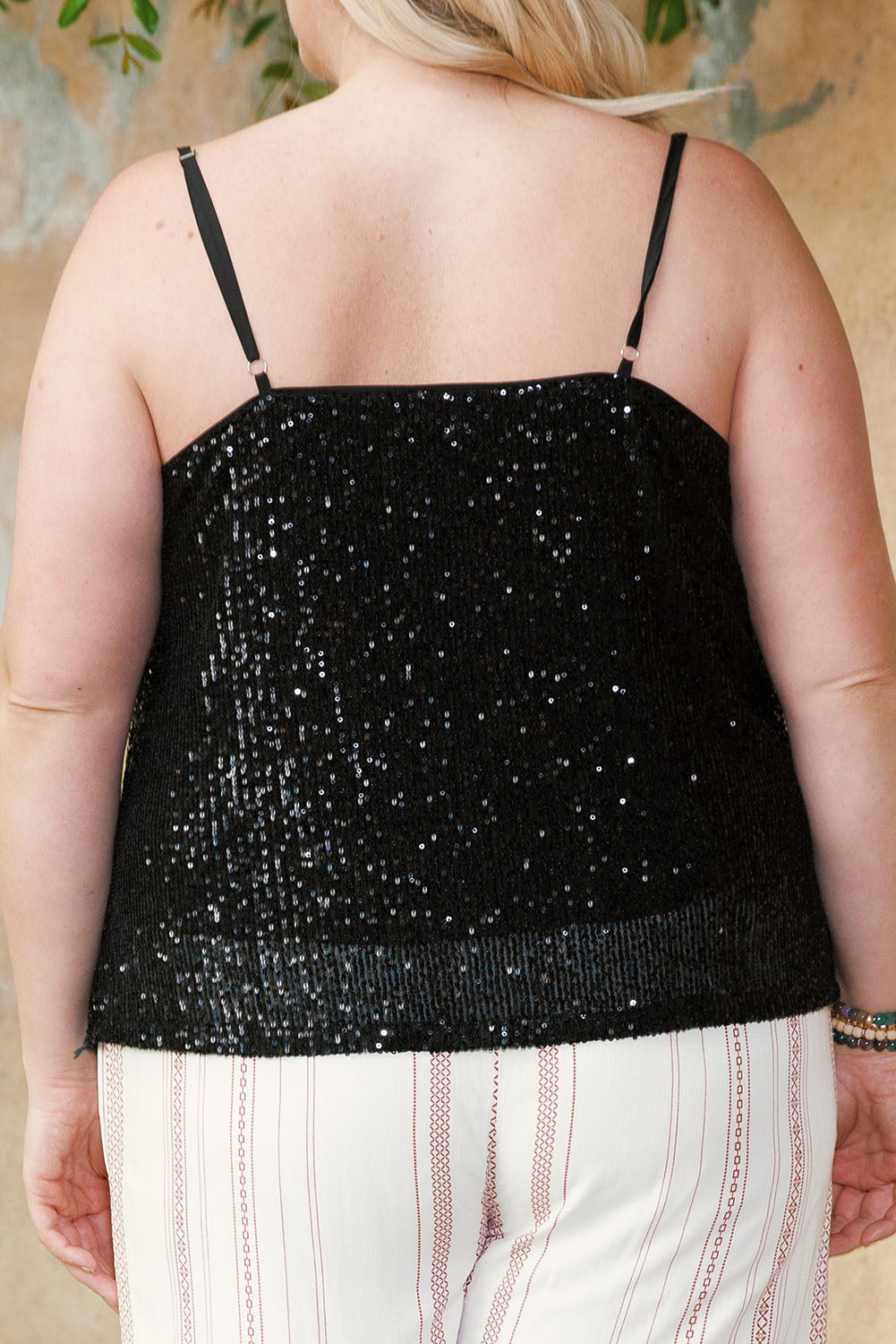 Plus Size Sequin Cowl Neck Cami-Mope's Closet