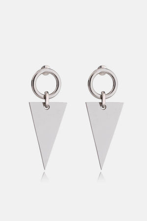 Stainless Steel Triangle Dangle Earrings-Mope's Closet