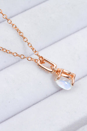 Moonstone Teardrop Pendant Necklace-Mope's Closet