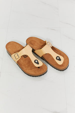 MMShoes Drift Away T-Strap Flip-Flop in Sand-Mope's Closet