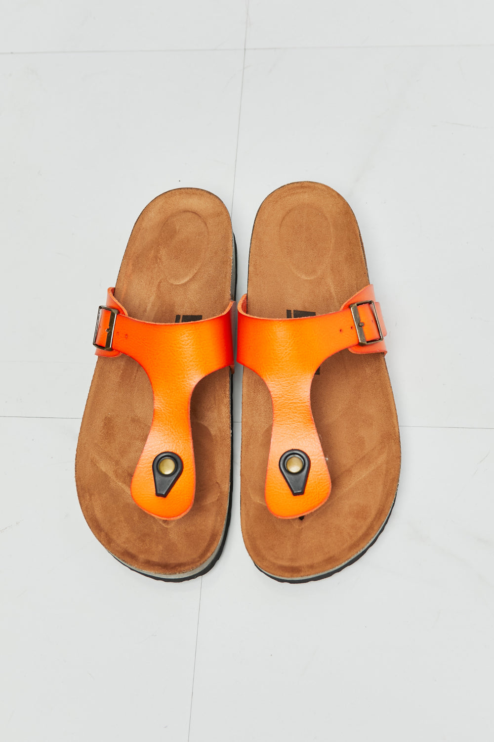 MMShoes Drift Away T-Strap Flip-Flop in Orange-Mope's Closet