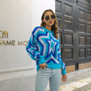 Star Dropped Shoulder Sweater-Mope's Closet