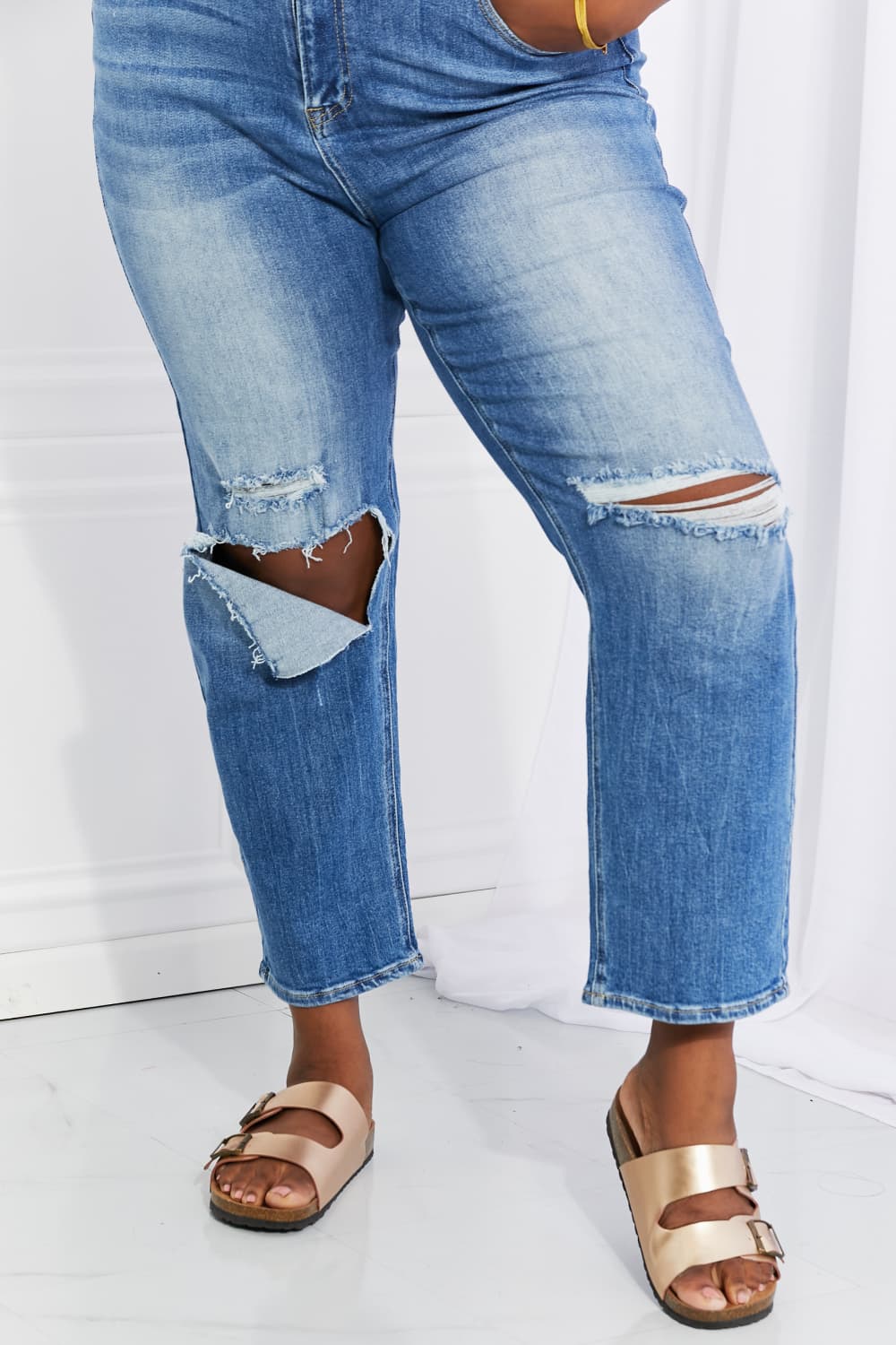 RISEN Full Size Emily High Rise Relaxed Jeans-Mope's Closet