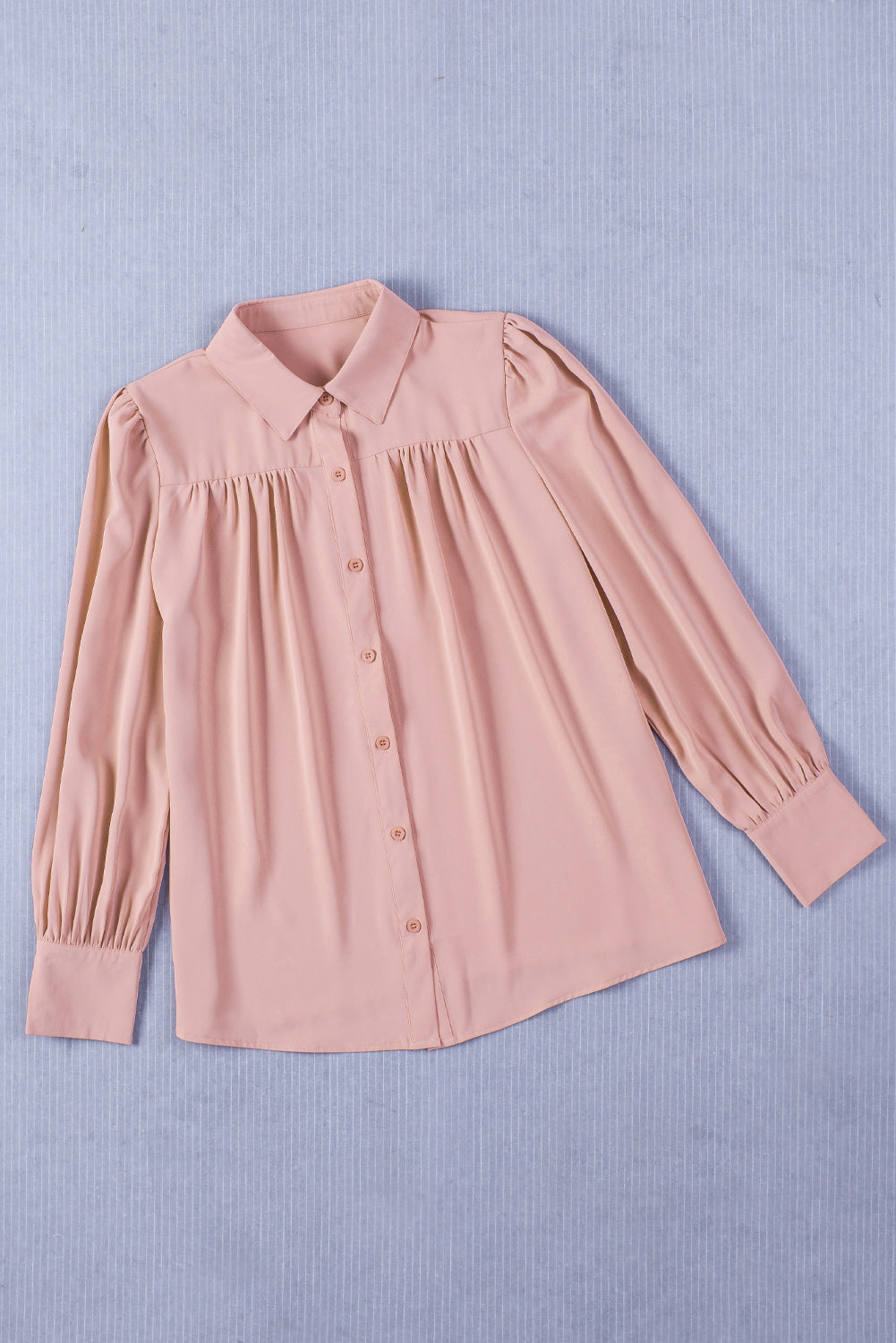 Gathered Detail Puff Sleeve Shirt-Mope's Closet