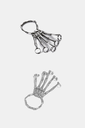 Halloween 2-Pack Skeleton Hand 5-Finger Bracelet and Ring Combo-Mope's Closet