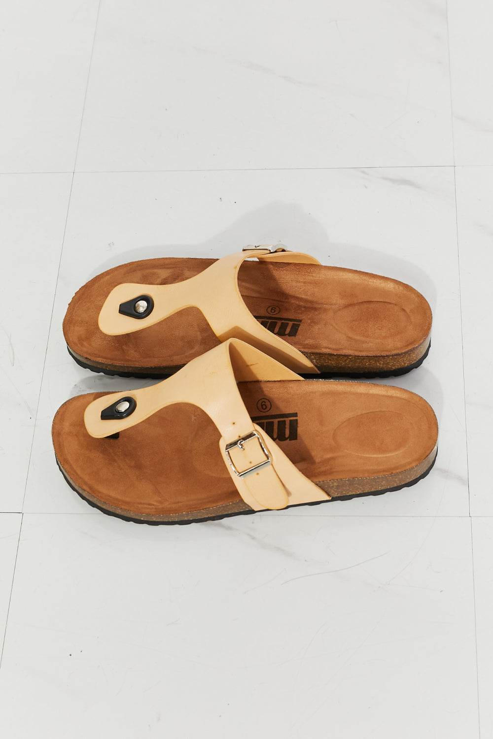 MMShoes Drift Away T-Strap Flip-Flop in Sand-Mope's Closet