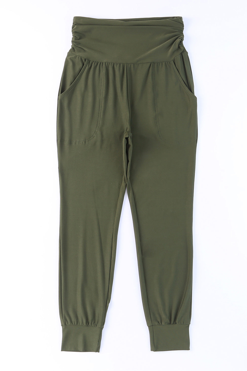 High-Rise Wide Waistband Joggers-Mope's Closet