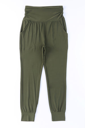 High-Rise Wide Waistband Joggers-Mope's Closet