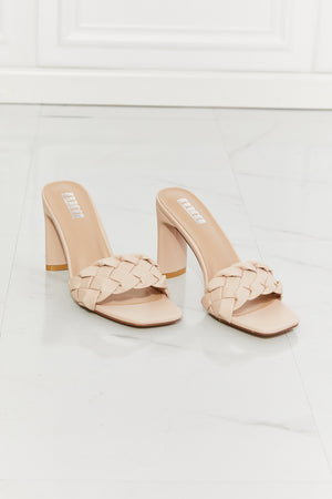 MMShoes Top of the World Braided Block Heel Sandals in Beige-Mope's Closet