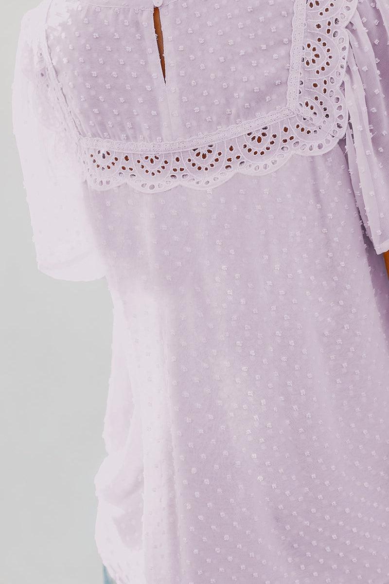 Flutter Sheer Sleeves Babydoll Top-Mope's Closet