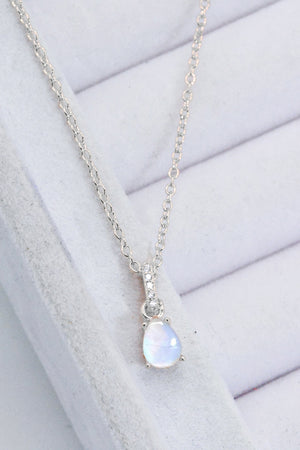 Moonstone Teardrop Pendant Necklace-Mope's Closet