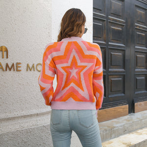 Star Dropped Shoulder Sweater-Mope's Closet