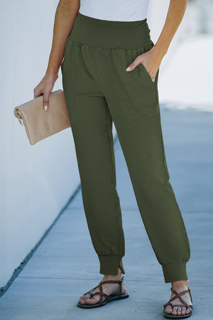 Wide Waistband Pocketed Joggers-Mope's Closet