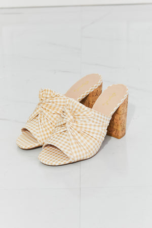 Qupid Freshly Picked Twist Peep Toe Block Heel Mule-Mope's Closet