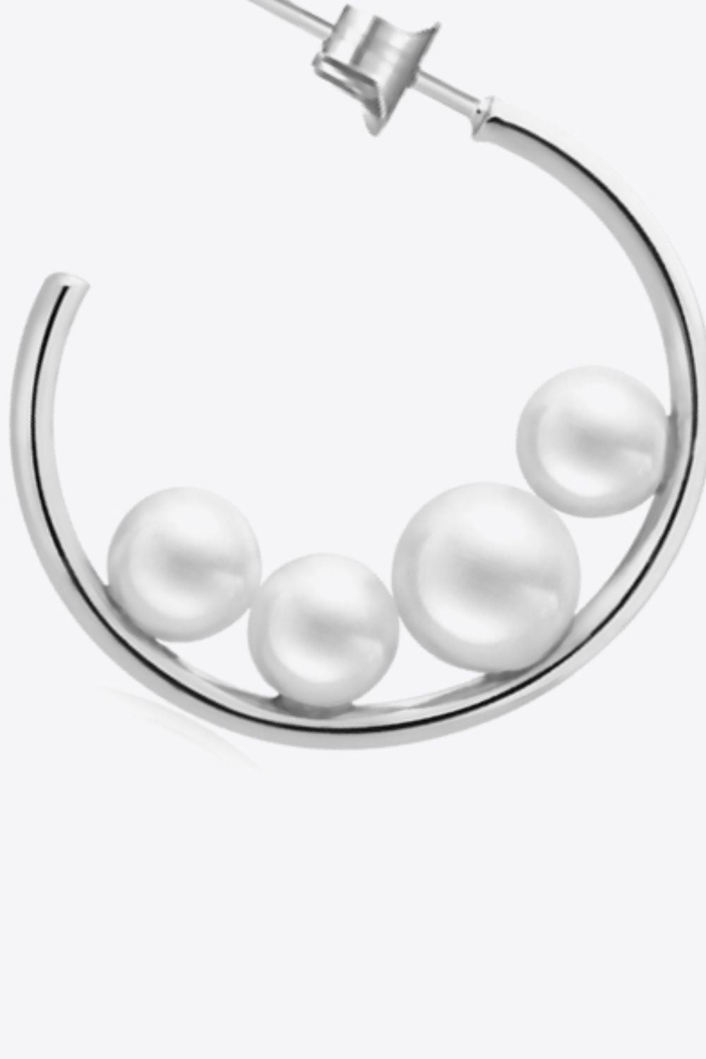 Can't Stop Your Shine Pearl C-Hoop Earrings-Mope's Closet