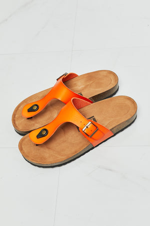 MMShoes Drift Away T-Strap Flip-Flop in Orange-Mope's Closet