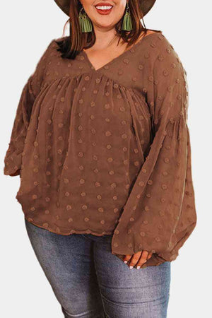 Swiss Dot Babydoll Blouse-Mope's Closet