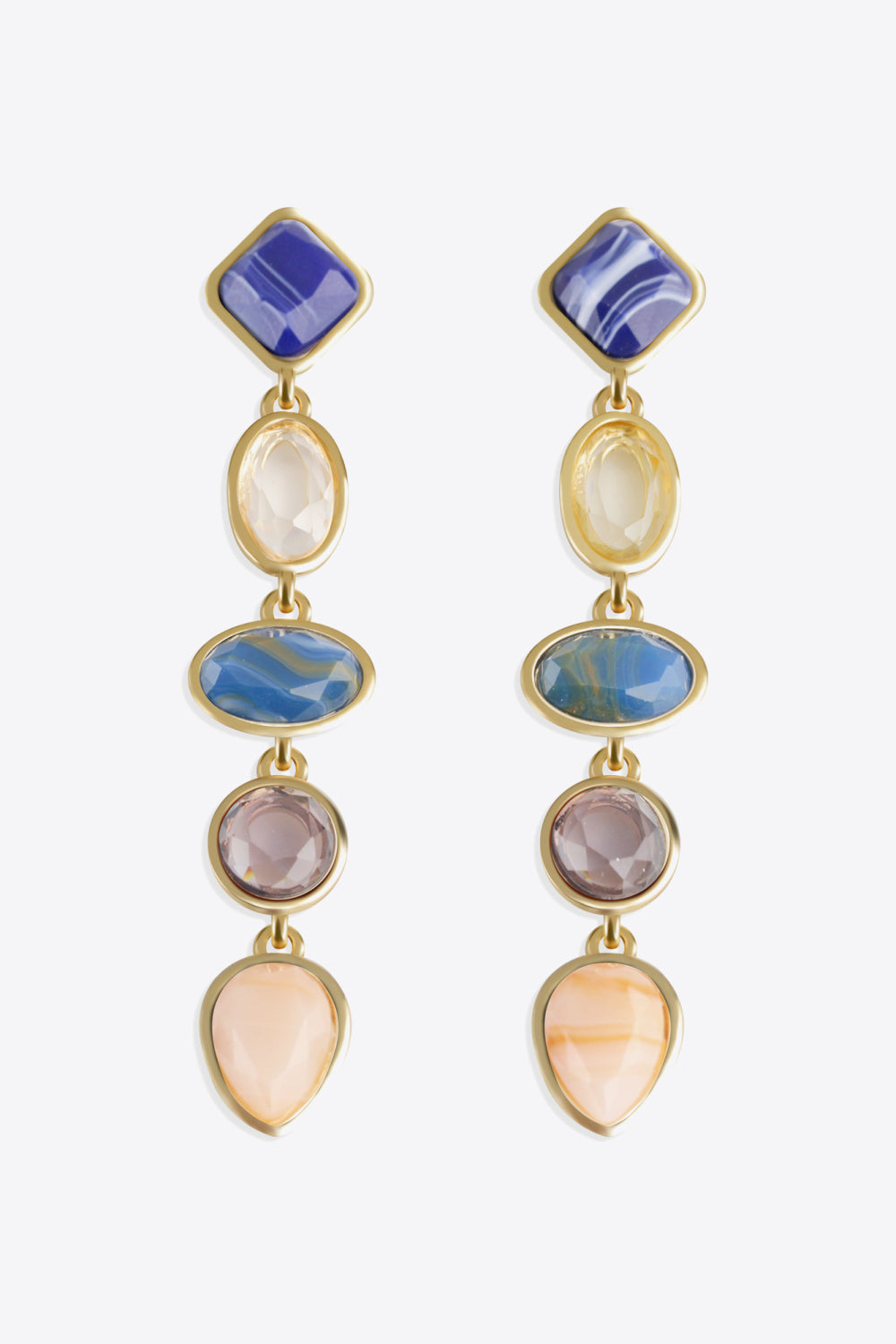 Geometric Resin Drop Earrings-Mope's Closet