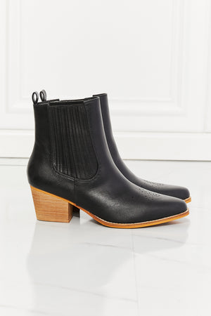 MMShoes Love the Journey Stacked Heel Chelsea Boot in Black-Mope's Closet