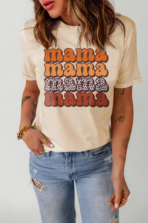 MAMA Graphic Cuffed Sleeve Tee-Mope's Closet