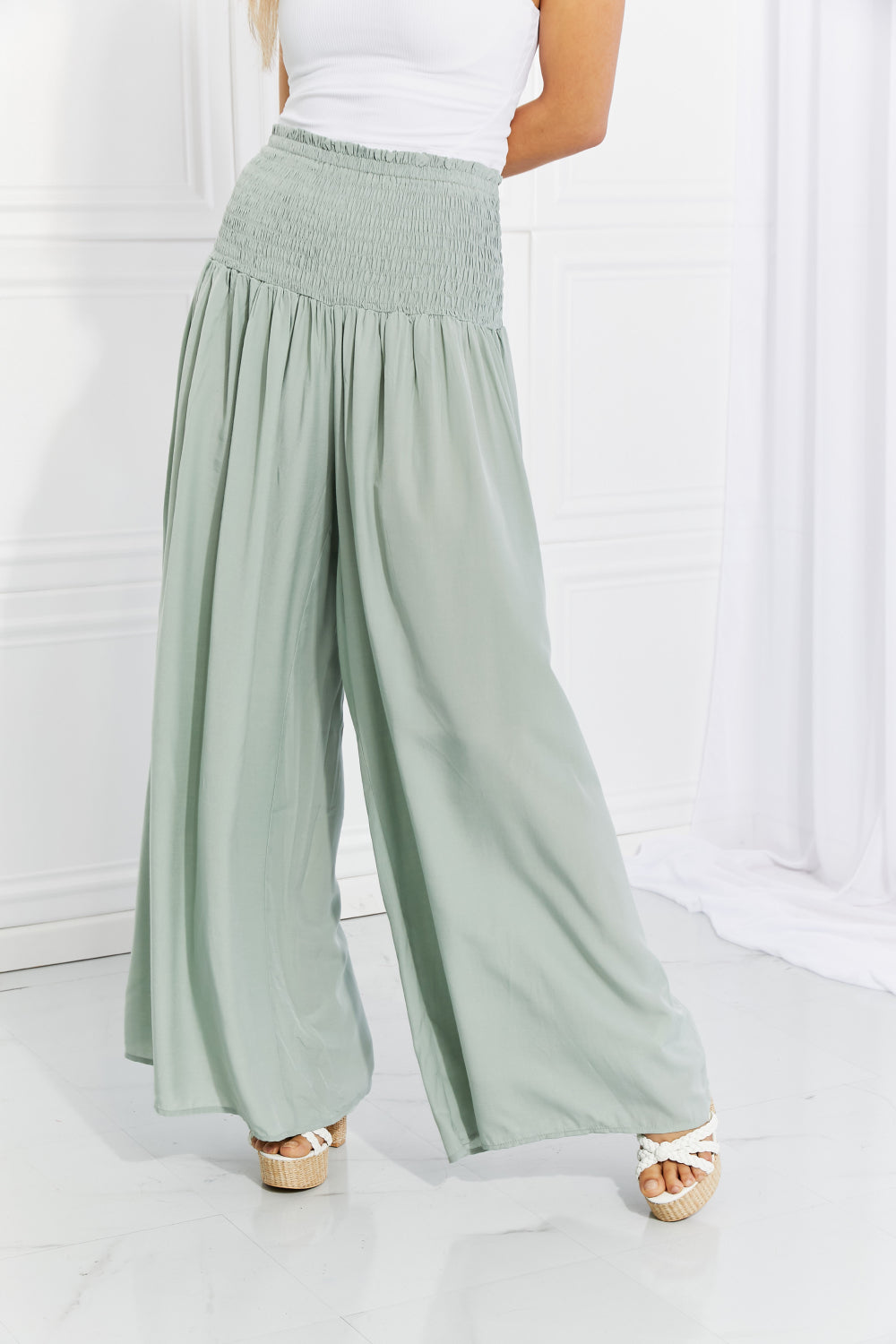 HEYSON Full Size Beautiful You Smocked Palazzo Pants-Mope's Closet