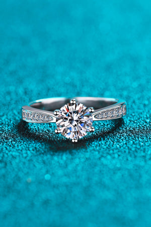 925 Sterling Silver Moissanite Adjustable Ring-Mope's Closet