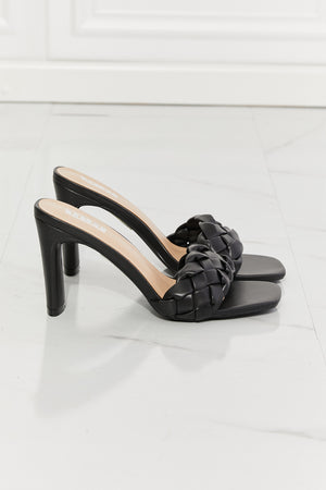 MMShoes Top of the World Braided Block Heel Sandals in Black-Mope's Closet