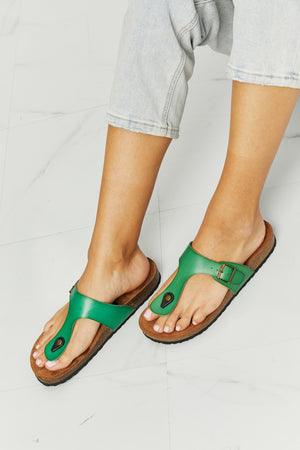 MMShoes Drift Away T-Strap Flip-Flop in Green-Mope's Closet