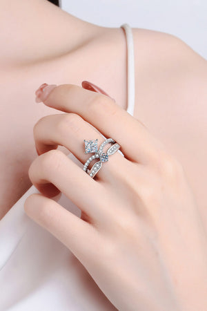 925 Sterling Silver Moissanite Crown Ring-Mope's Closet