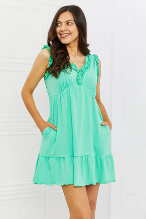 Culture Code Minty Fresh Full Size Ruffle Mini Dress-Mope's Closet