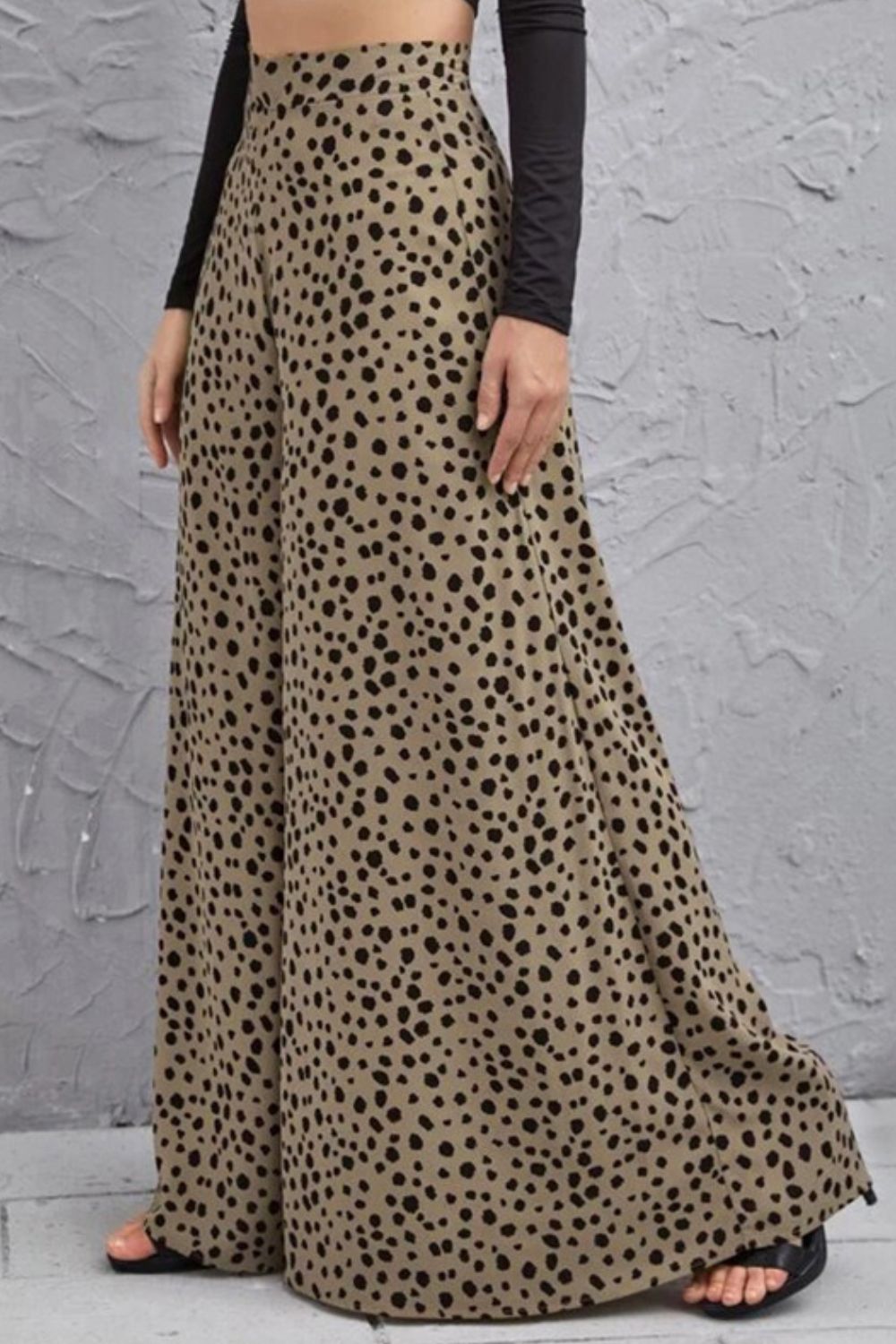 Animal Print High-Rise Culottes-Mope's Closet