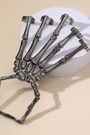 Halloween 2-Pack Skeleton Hand 5-Finger Bracelet and Ring Combo-Mope's Closet