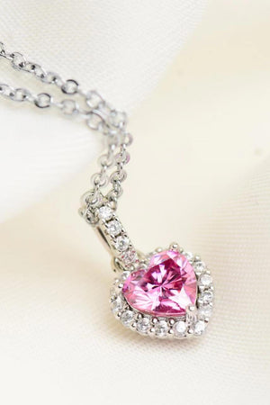 1 Carat Moissanite Heart Pendant Necklace-Mope's Closet