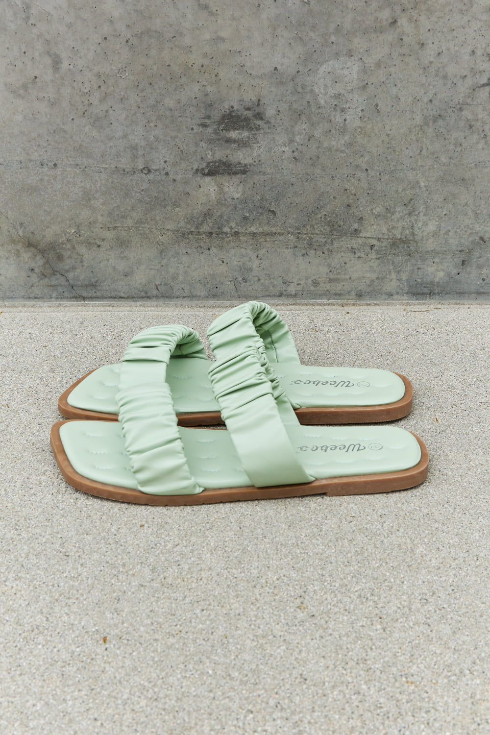 Weeboo Double Strap Scrunch Sandal in Gum Leaf-Mope's Closet