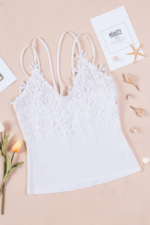 Lace Double Spaghetti Strap Cami Top-Mope's Closet