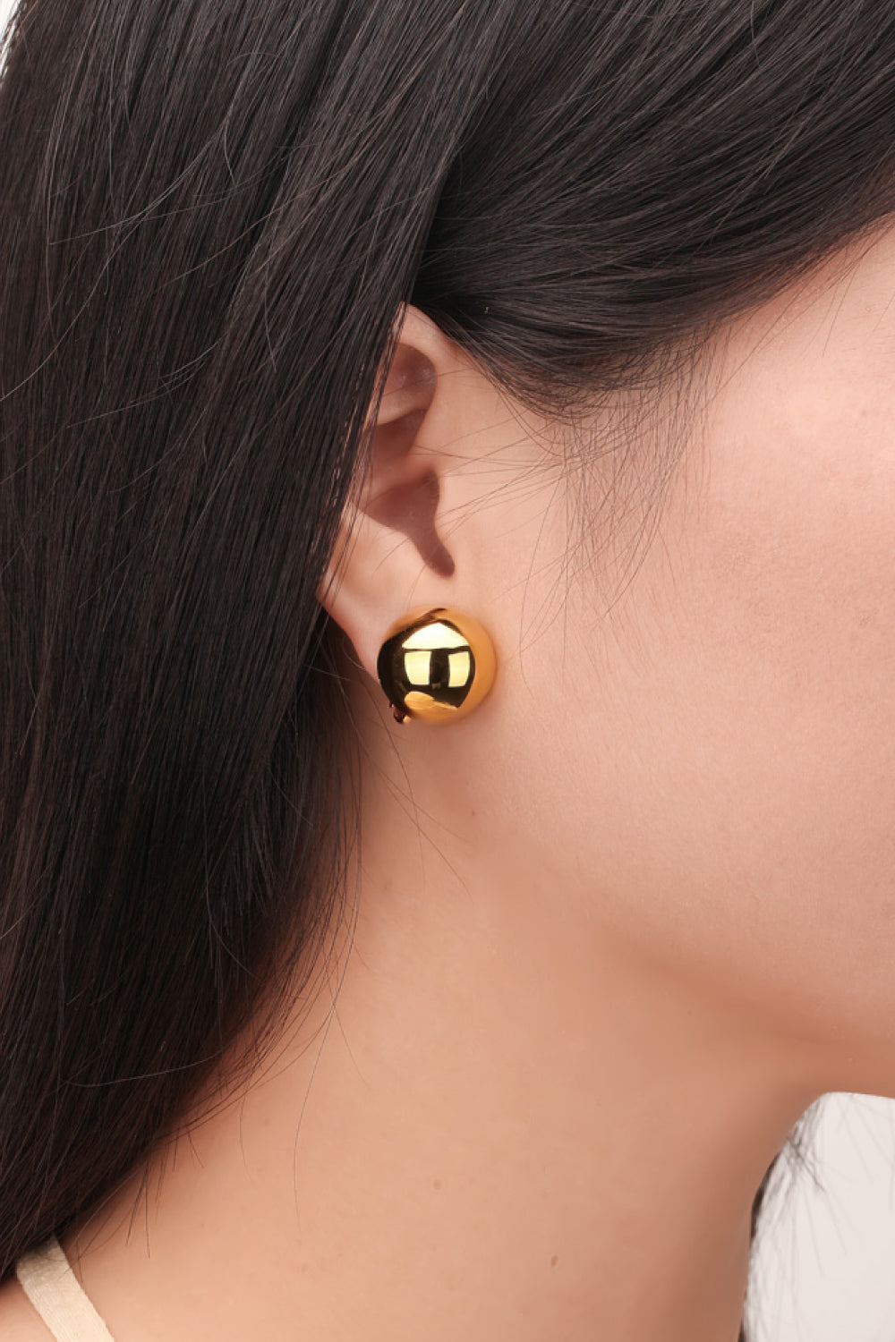 18K Gold Plated Ball Stud Earrings-Mope's Closet