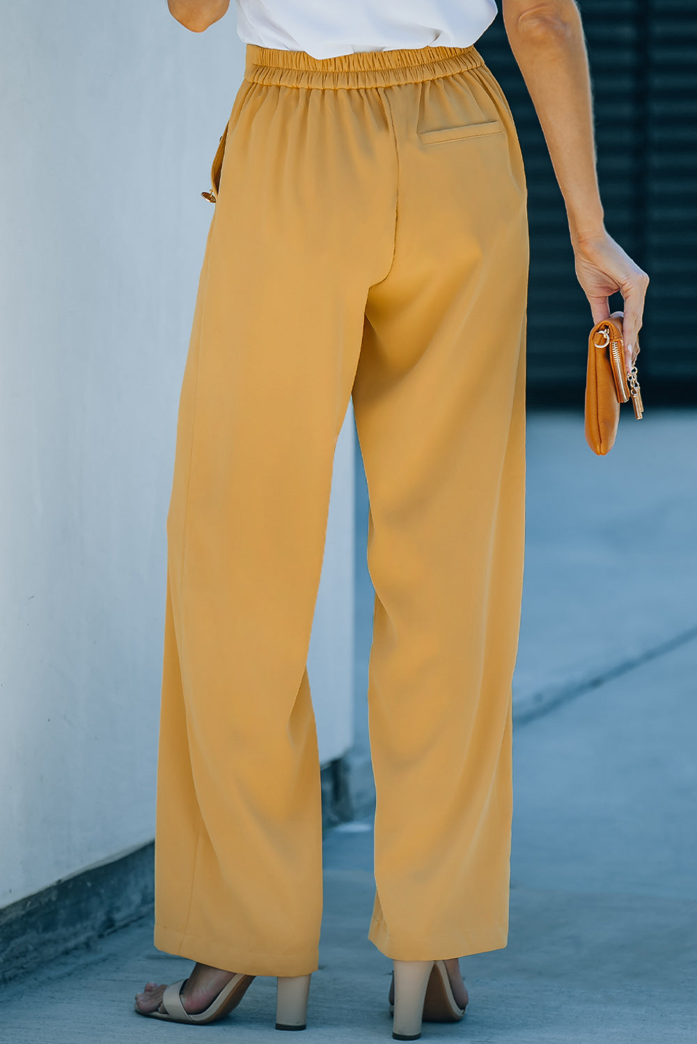 High Waist Wide Leg Pants with Pockets-Mope's Closet