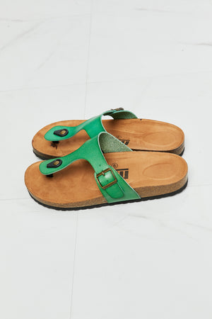 MMShoes Drift Away T-Strap Flip-Flop in Green-Mope's Closet