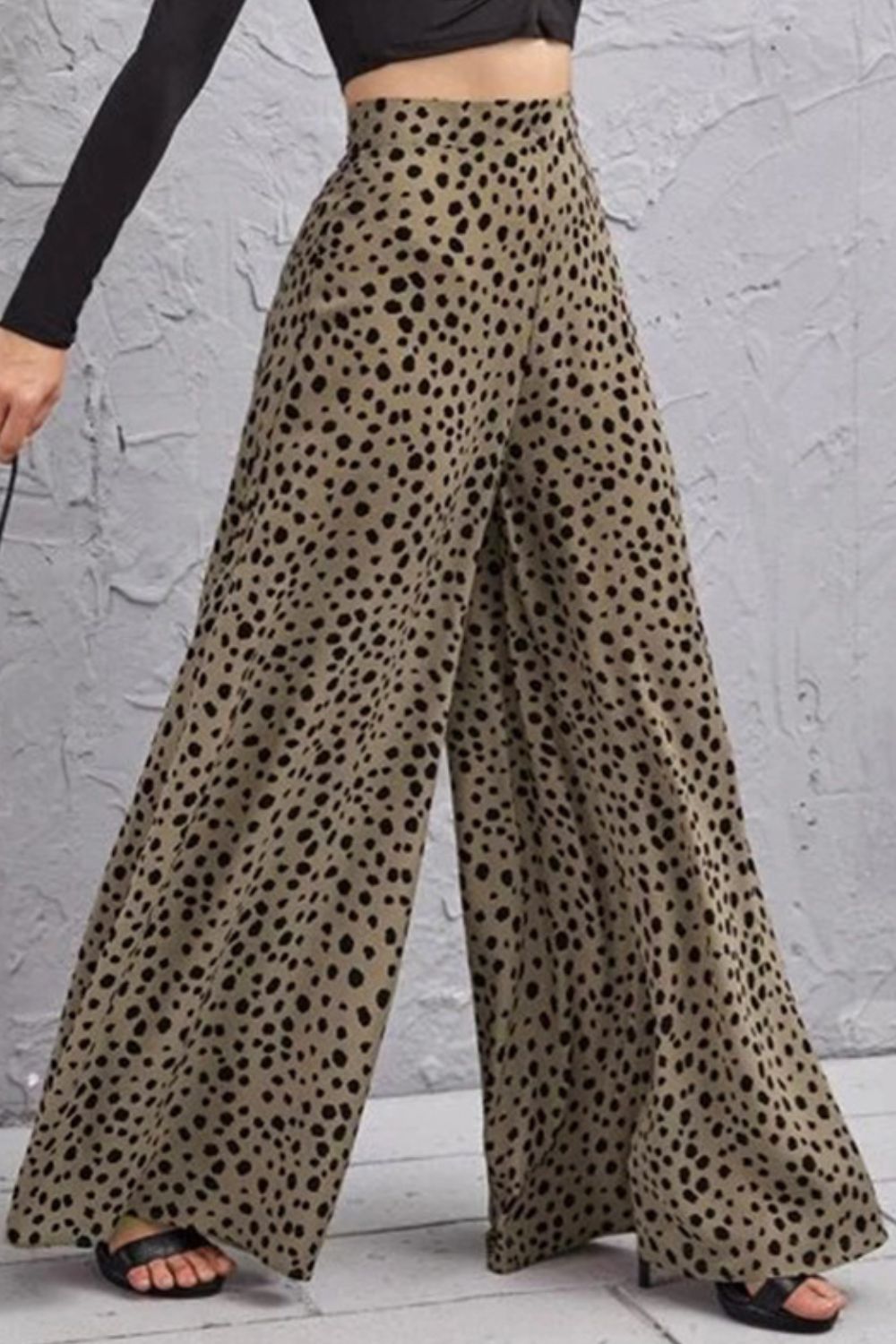 Animal Print High-Rise Culottes-Mope's Closet