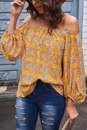 Off-Shoulder Balloon Sleeve Top-Mope's Closet