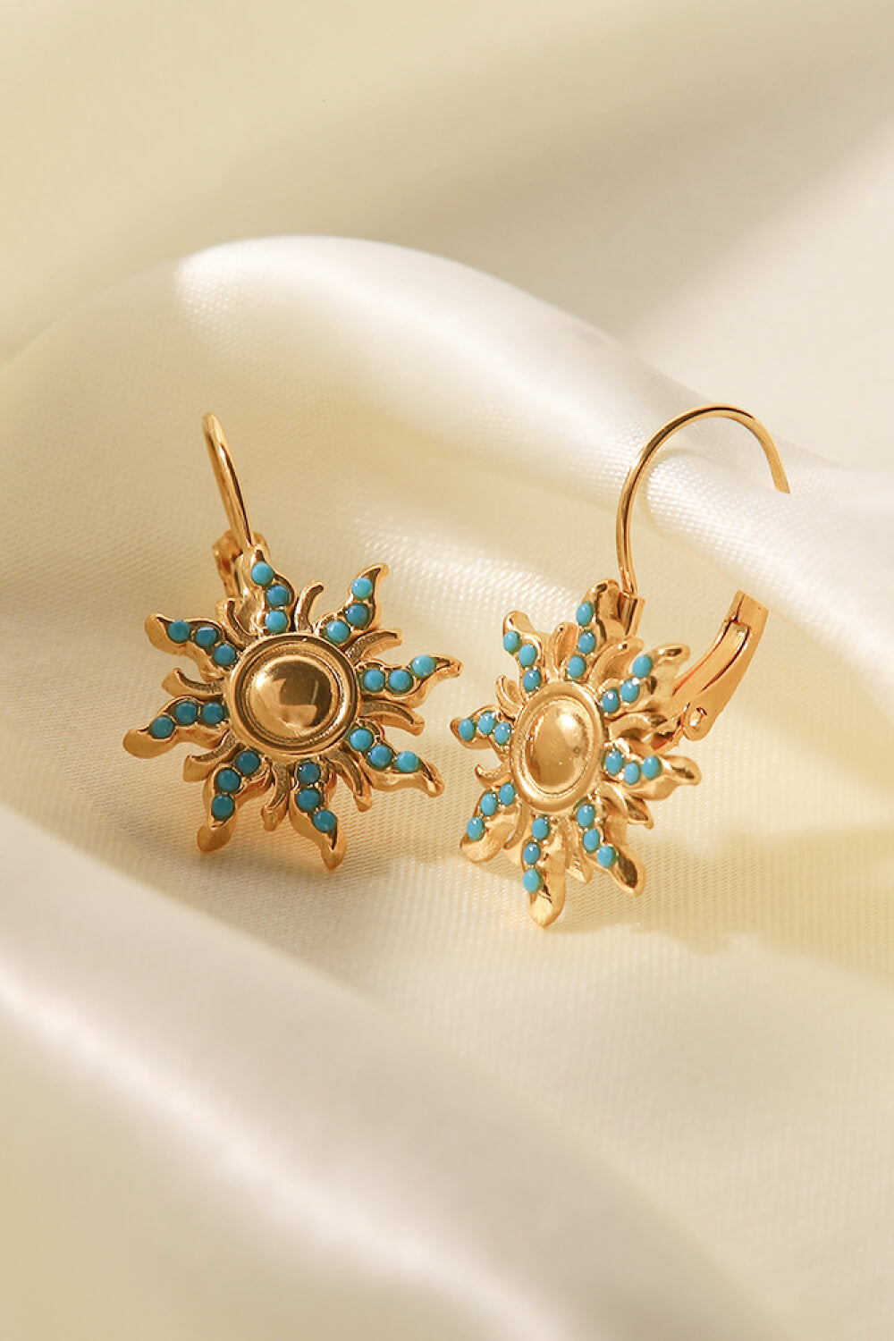 Turquoise Sun Drop Earrings-Mope's Closet