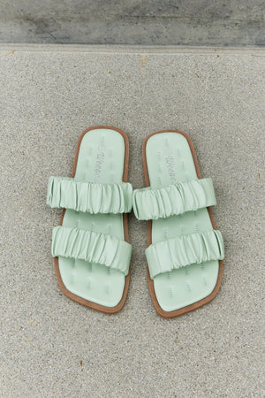 Weeboo Double Strap Scrunch Sandal in Gum Leaf-Mope's Closet