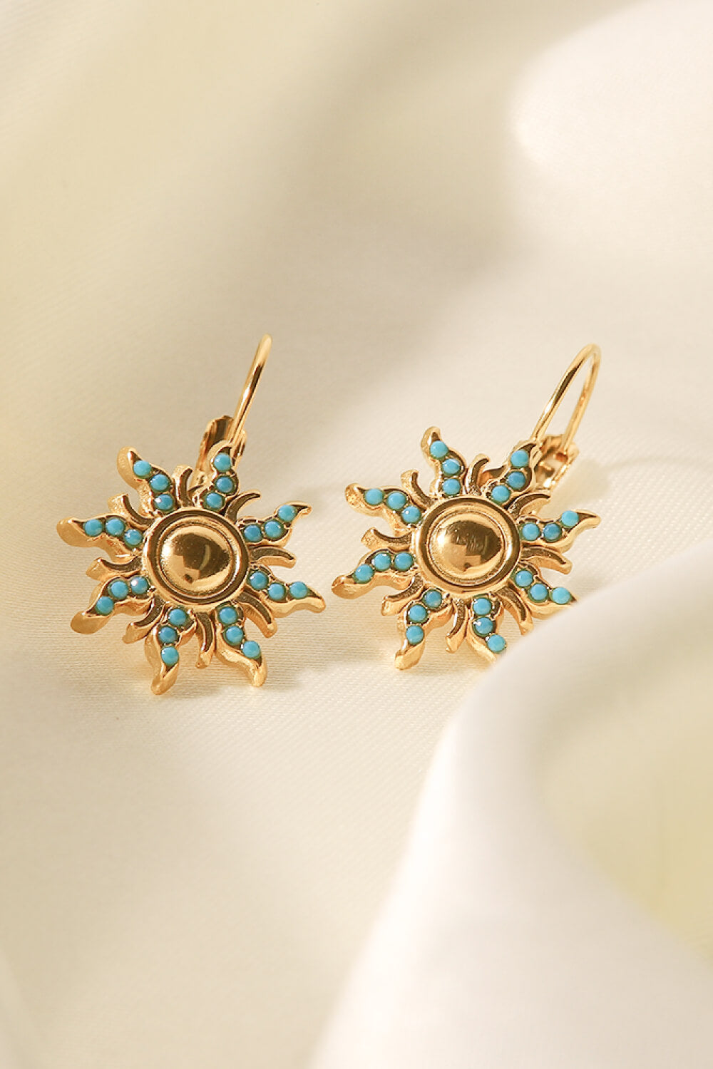 Turquoise Sun Drop Earrings-Mope's Closet