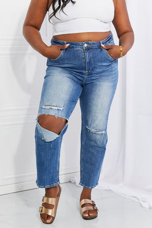 RISEN Full Size Emily High Rise Relaxed Jeans-Mope's Closet