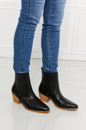 MMShoes Love the Journey Stacked Heel Chelsea Boot in Black-Mope's Closet