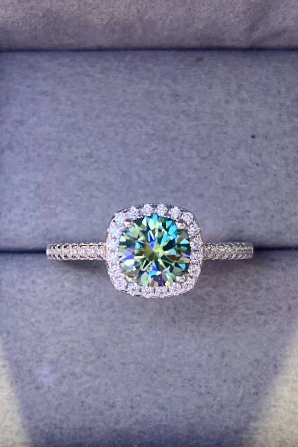 3 Carat Moissanite Platinum-Plated Cluster Ring-Mope's Closet
